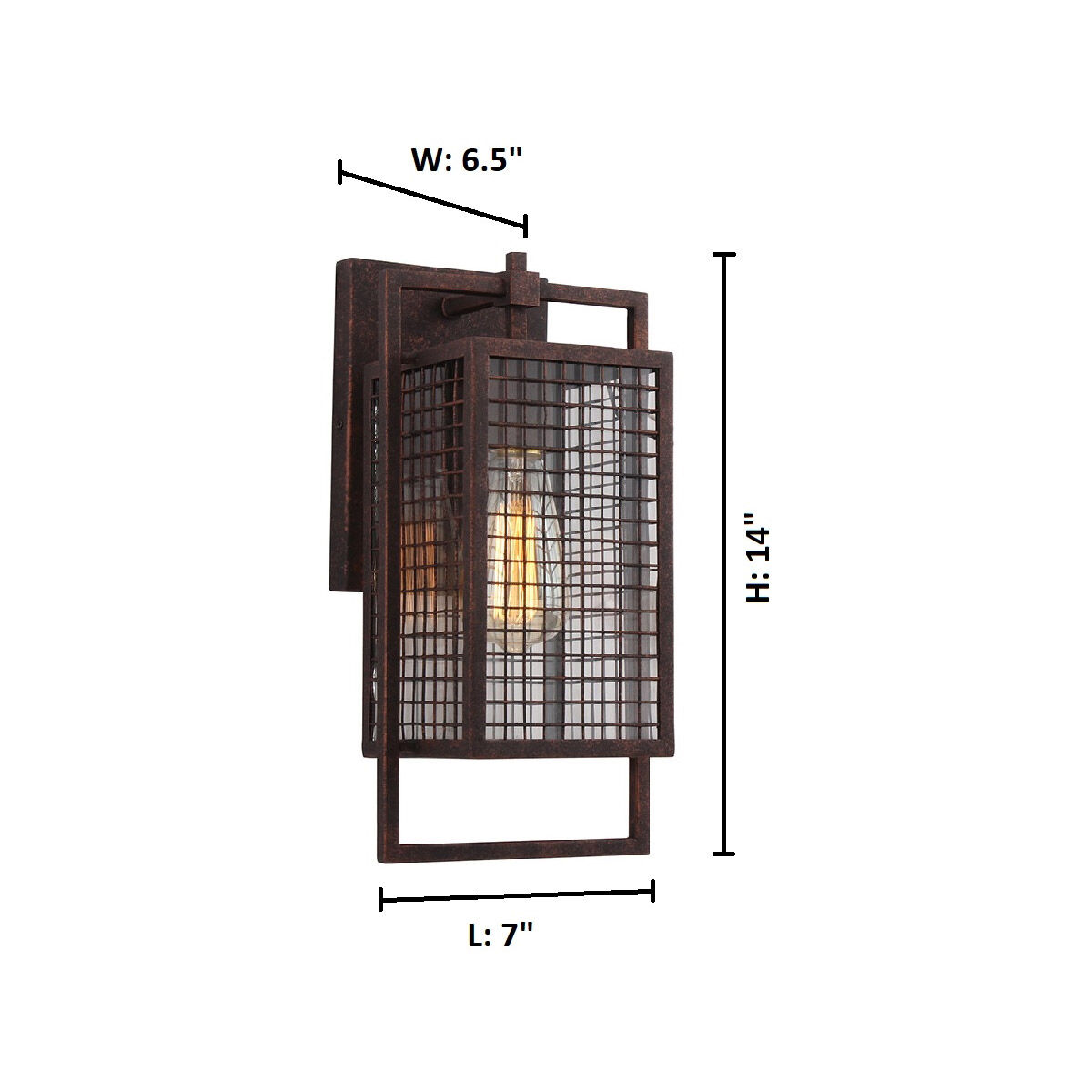 Garraux 1 Light 6.5 inch Rust Wall Sconce Wall Light